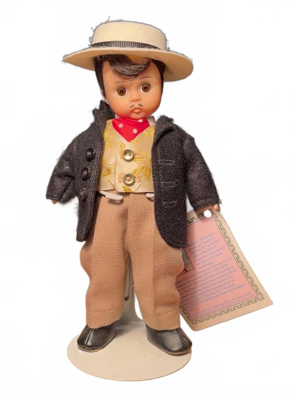 Vintage 1989 Madame Alexander Rhett #401 GWTW 8” Doll Tag & Stand